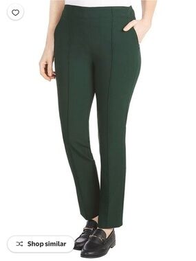 Hilary Radley Forest Green Ponte Pull-On Straight-Leg Pants